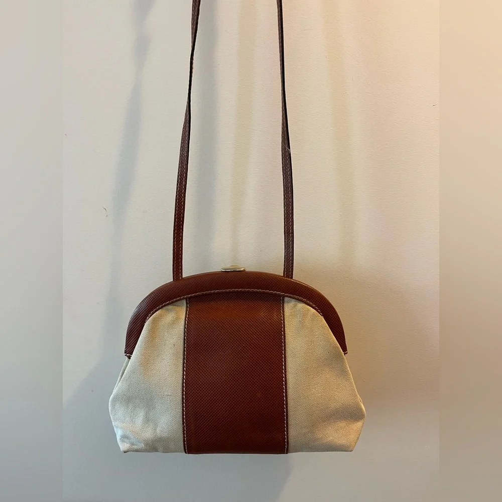 Classic Two-Tone Bottega Bag in Brown and Cream